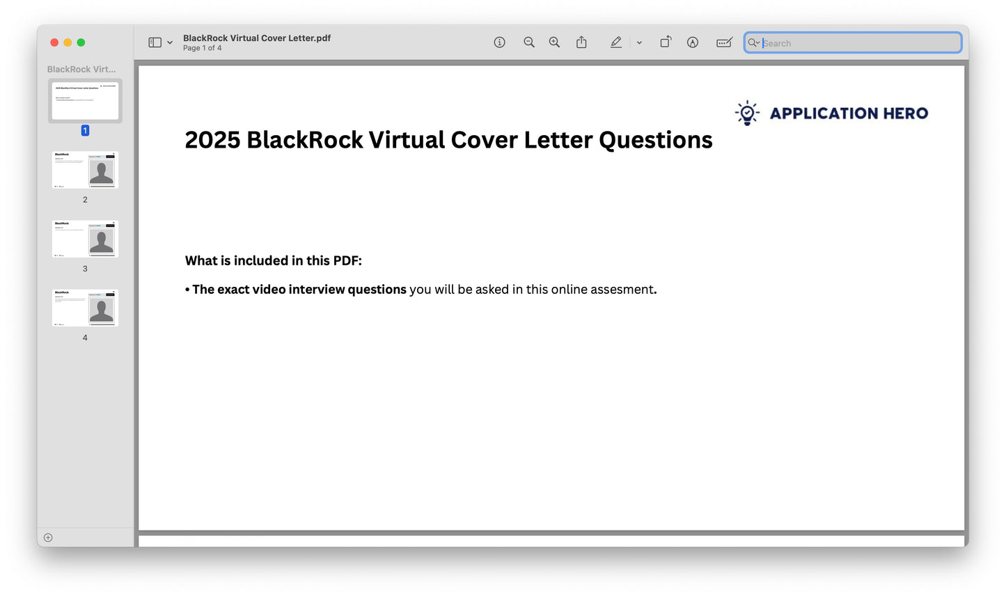 2025 BlackRock Virtual Cover Letter Video Interview Questions